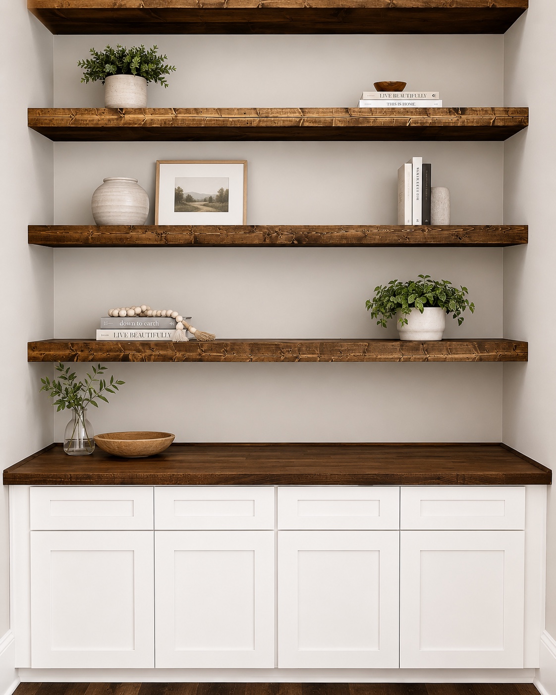 Custom built-in shelving by Elite Construction and Design